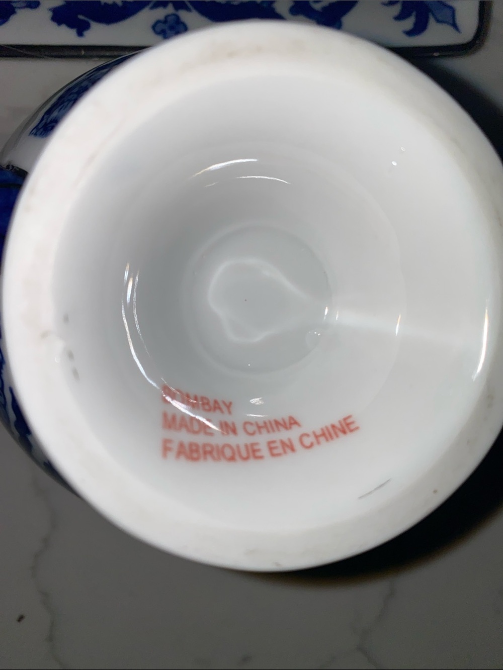 Vintage Bombay Company Chinoiserie blue & white porcelain footed Cups with sauce - Picture 8 of 9